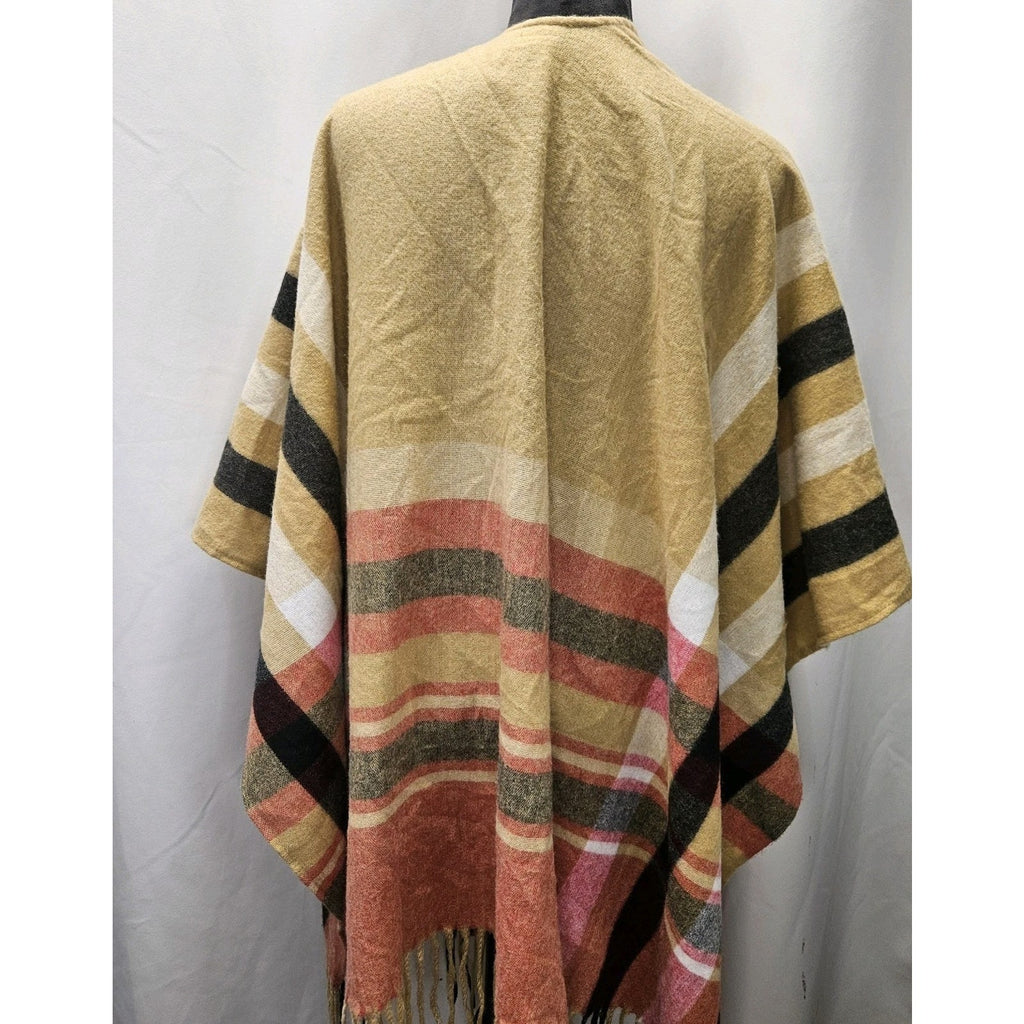 WOOLRICH Justine Cozy Blanket Wrap/Shawl Cape One Size Boho Chic Festival