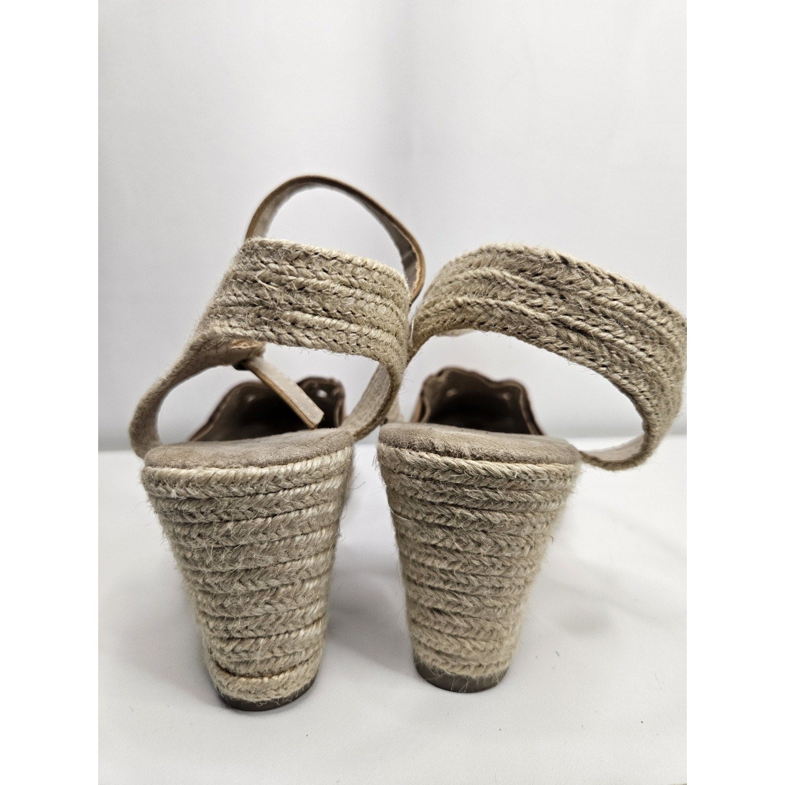 Rialto Coya Womens Sandal 8.5 Tan Leather Ankle Strap Espadrille Wedge Shoes
