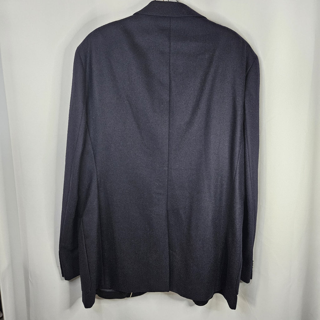 College Hall Wool Suit Jacket Blazer Mens 40L Vintage Dress Coat Navy Poland