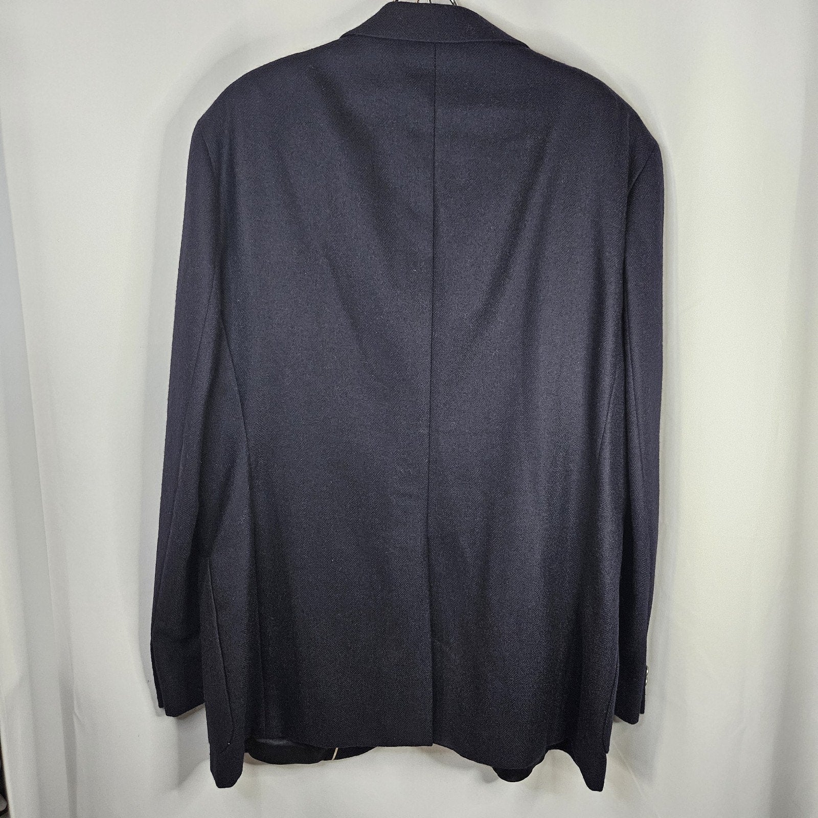 College Hall Wool Suit Jacket Blazer Mens 40L Vintage Dress Coat Navy Poland