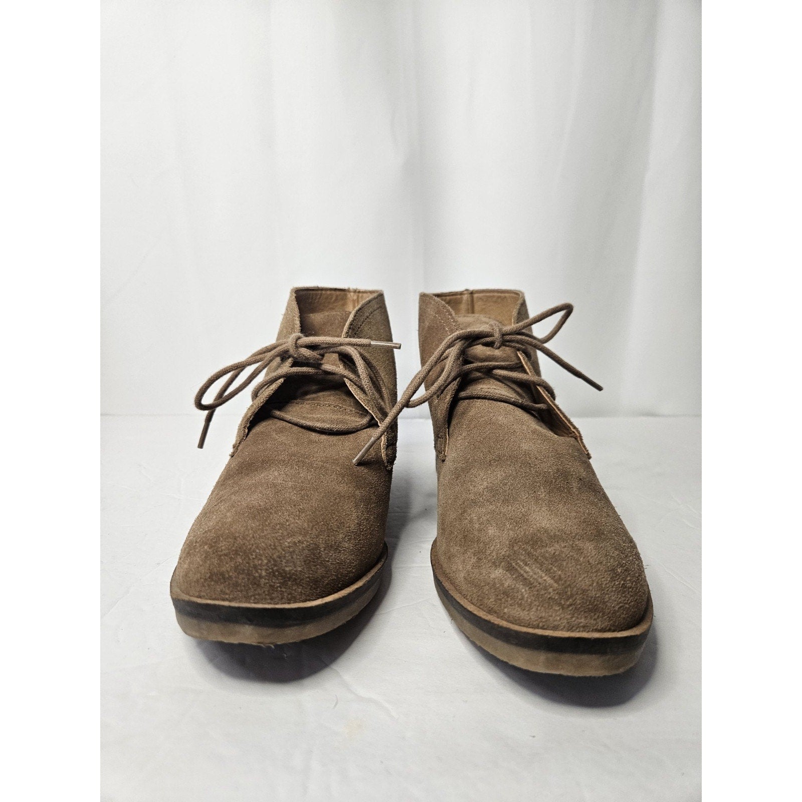 Lucky Brand Boots Womens 8.5 M Garboh Chukka Booties Brown Leather Lace Up Cuban