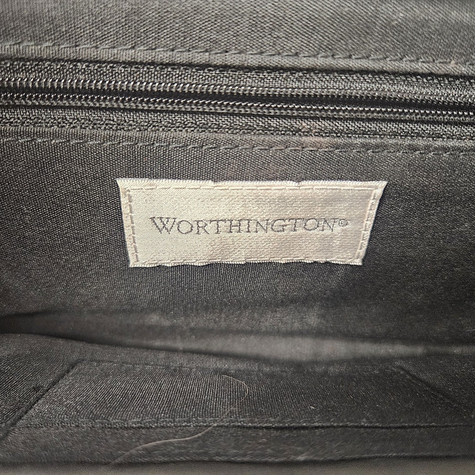 Worthington Black Faux Leather Clutch/Purse w/ Silver Chain Strap 12X6” Classic