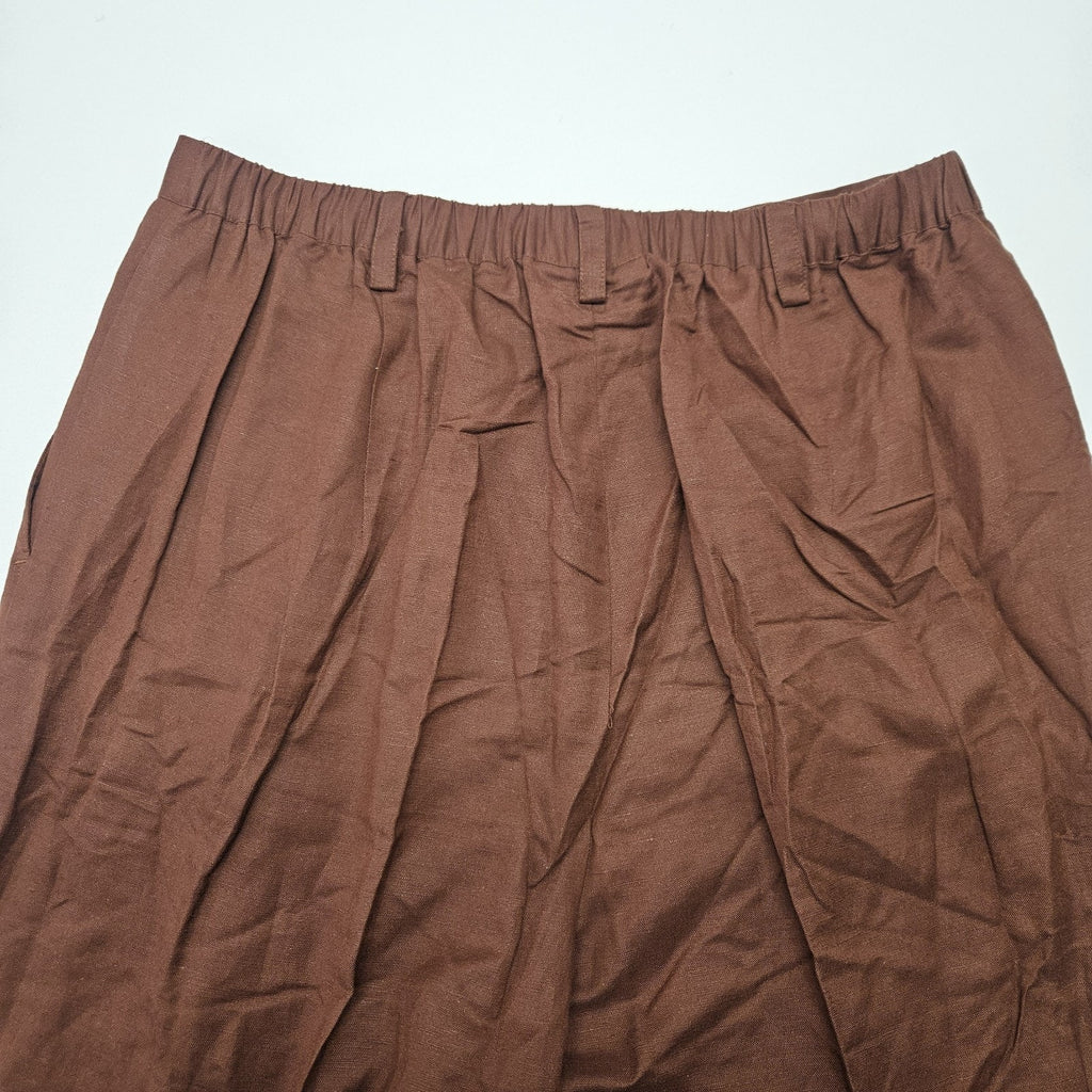 Vtg JG Hook Plus Size 16W Linen Blend Pants Lightweight Brown Slacks Minimalist