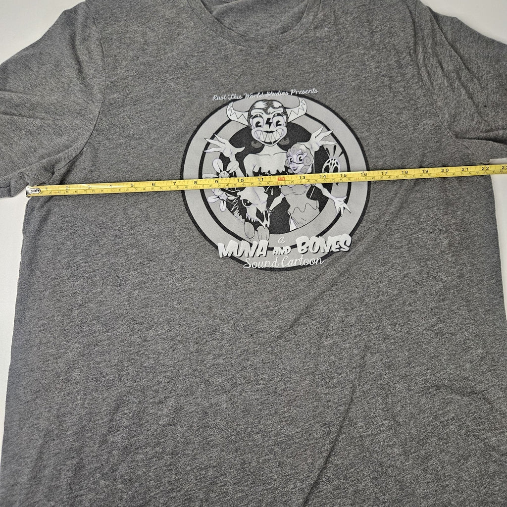 MUNA AD BONES Sound Cartoon Gray Tshirt Graphic Tee Mens 2XL