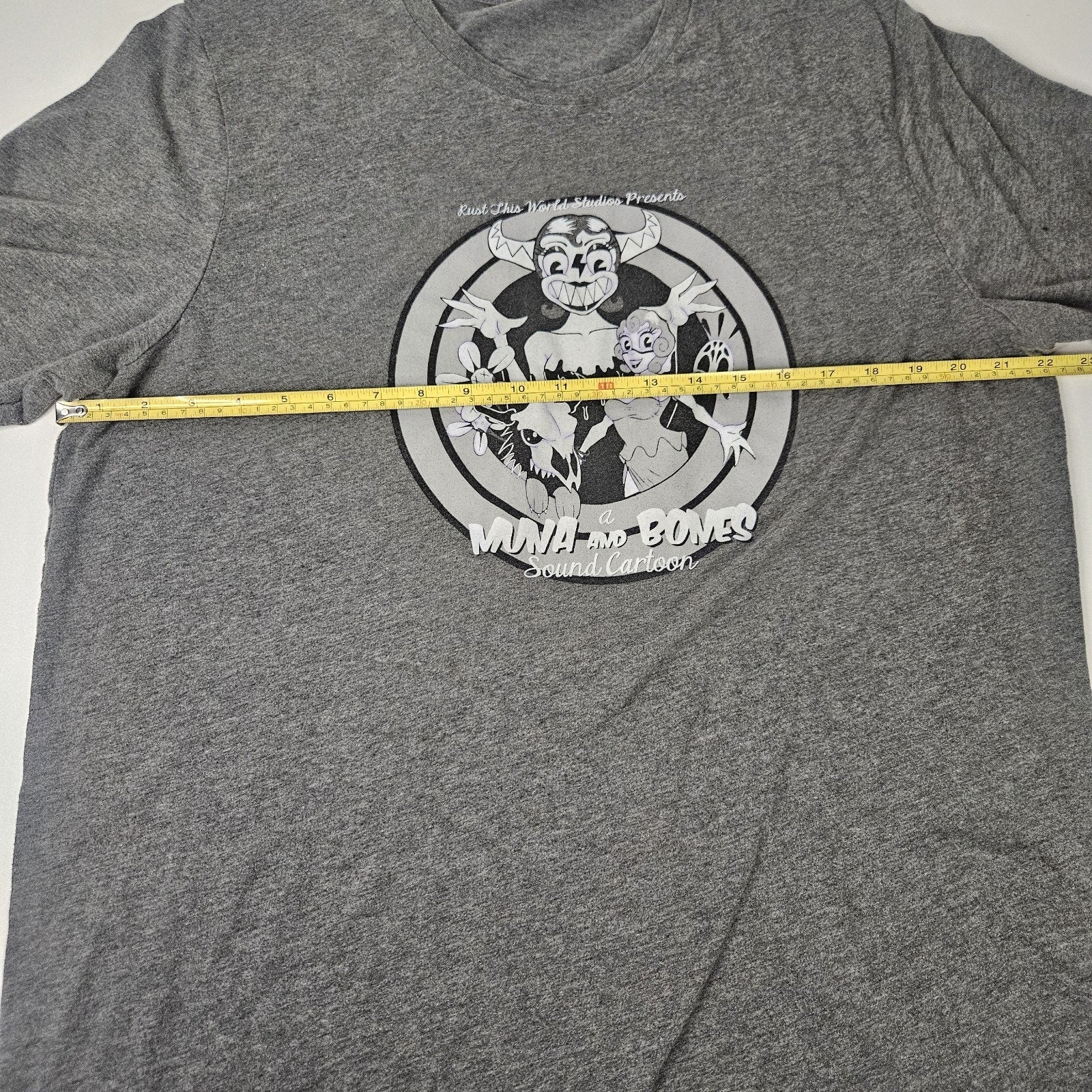 MUNA AD BONES Sound Cartoon Gray Tshirt Graphic Tee Mens 2XL