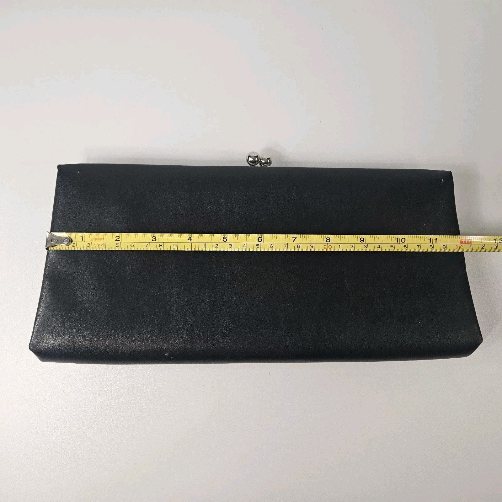 Worthington Black Faux Leather Clutch/Purse w/ Silver Chain Strap 12X6” Classic