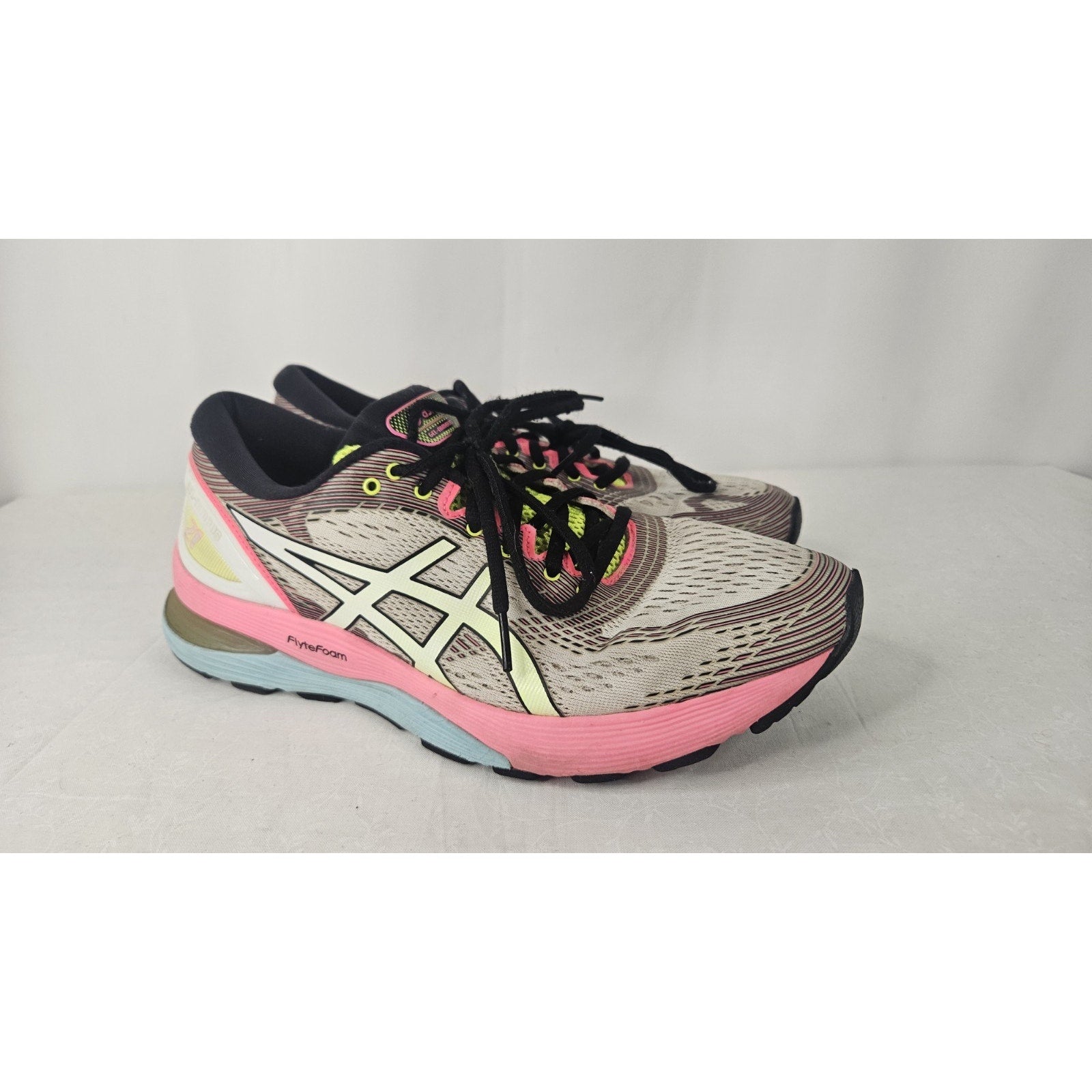 Asics Womens Gel Nimbus 21 1012A502 Colorful Running Shoes Sneakers Size 10