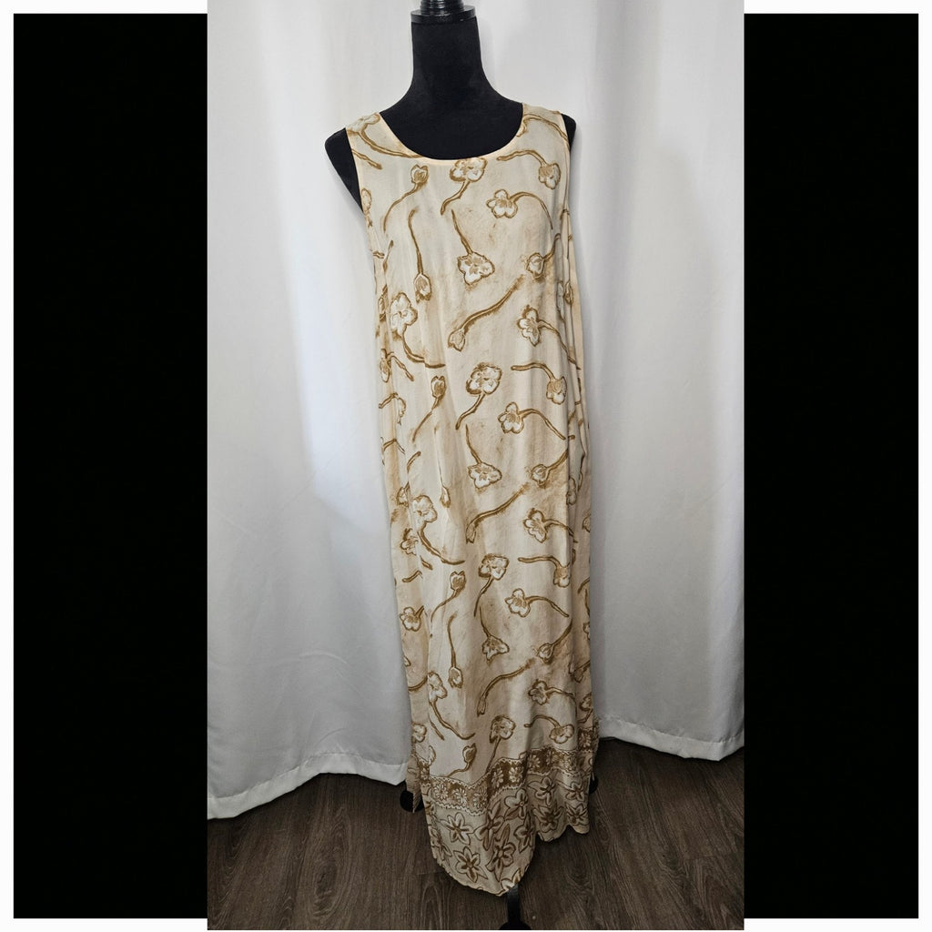 Vintag OutFit JPR Maxi Dress Womens Long Embroidered Detail Side Slit Medium