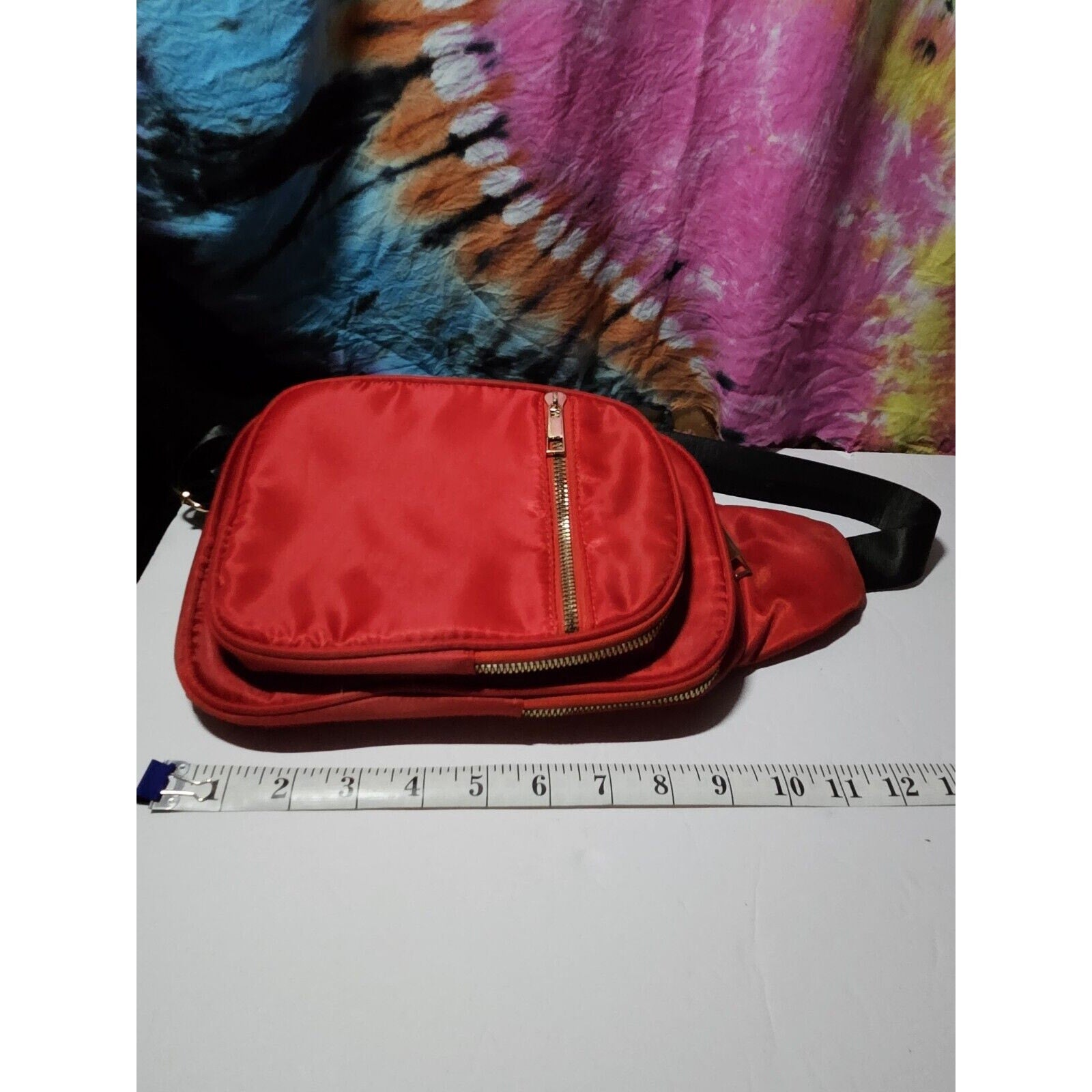 Olivia Miller Riley Sling Bag Bright Red & Leopard Print Lining Crossbody