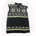 Vtg Ginger Blossom Ethnic Arts Wool Full Zip Sweater Vest Mens Sm Black Fairisle
