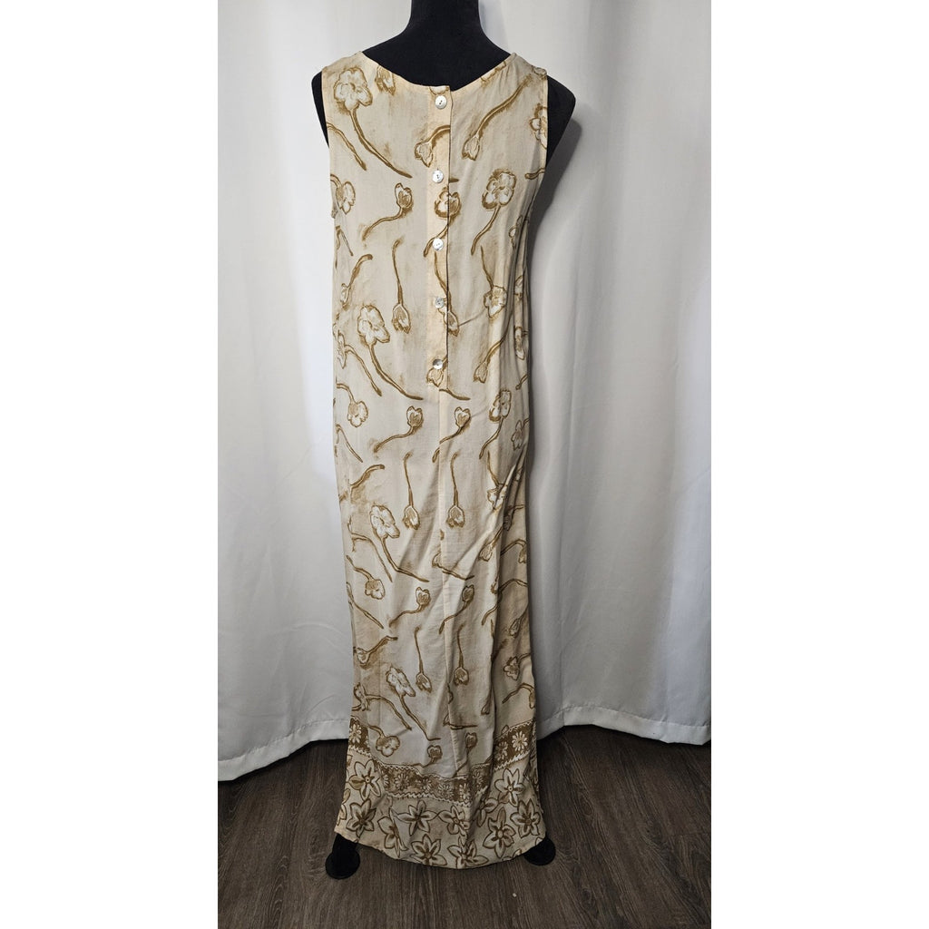 Vintag OutFit JPR Maxi Dress Womens Long Embroidered Detail Side Slit Medium