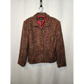 Vintage 80s Requirements Burgundy Tweed Academia Lightweight Blazer Jacket 16
