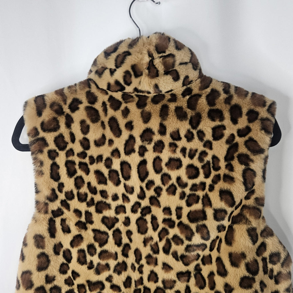 Coco + Carmen Luxe Faux Fur Vest Open Front Hook Closure Soft Size S/M