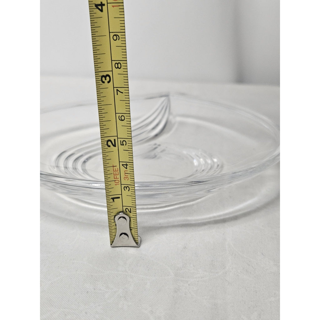 Signed Nachtmann Teardrop Shaped Crystal Accent Candy Nut Dish Art Deco Bavaria