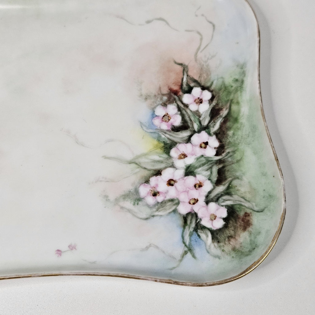 Antique Porcelain Vanity Set Dresser Tray Hand Painted MZ Austria & Bavaria