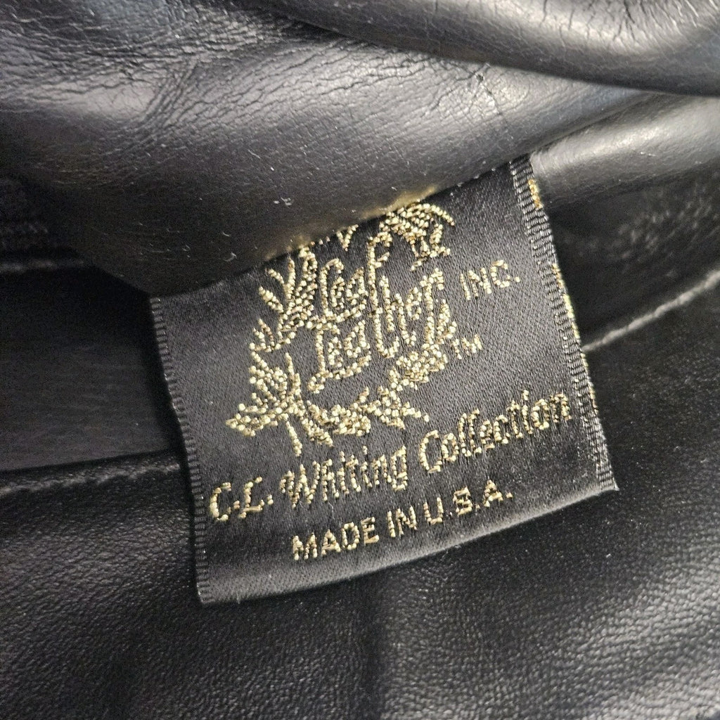 Vintage Leaf Leather C.L. Whiting Collection Brown Purse Handbag Magnetic Close