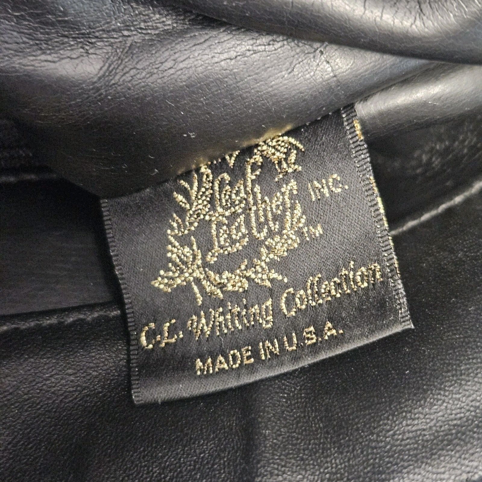 Vintage Leaf Leather C.L. Whiting Collection Brown Purse Handbag Magnetic Close