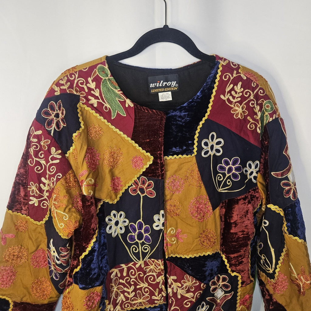 NTW Wilroy Limited Edition Vtg Multicolor Patchwork Embellished Jacket Coat 10