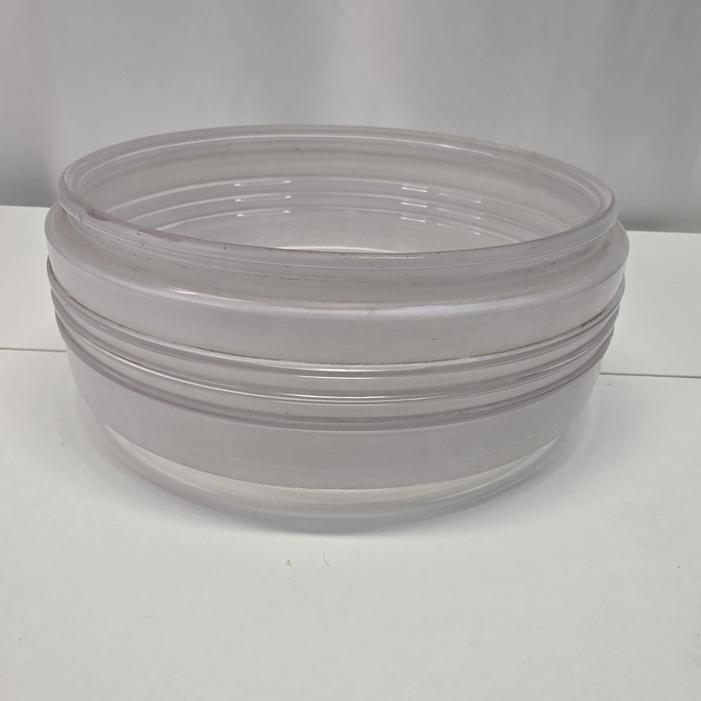 Vintage Light Fixture Cover 9-3/4" Diameter Frosted Sides Clear Stepped Bottom