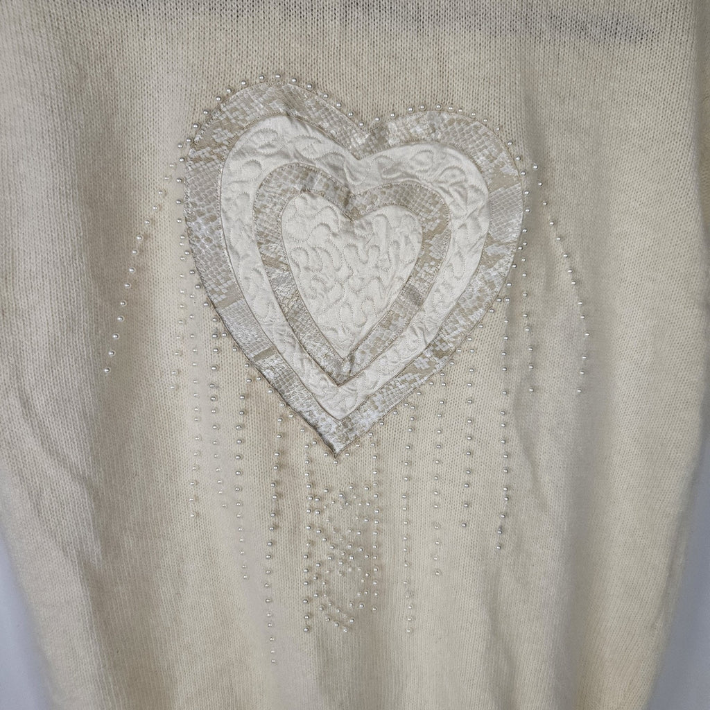 Dells Knit Embroidered Beaded Agona Wool Blend Vintage Sweater Vest Medium