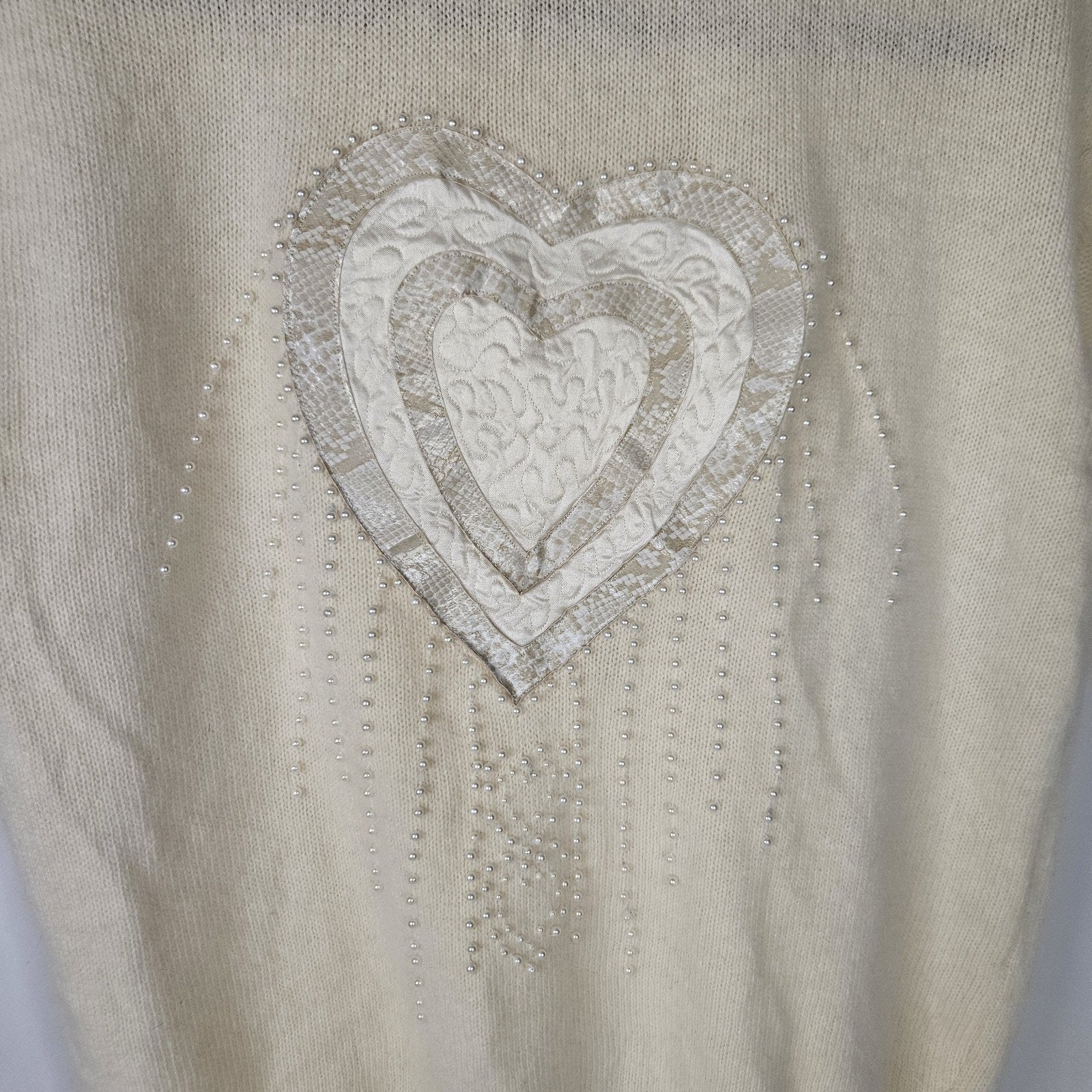 Dells Knit Embroidered Beaded Agona Wool Blend Vintage Sweater Vest Medium