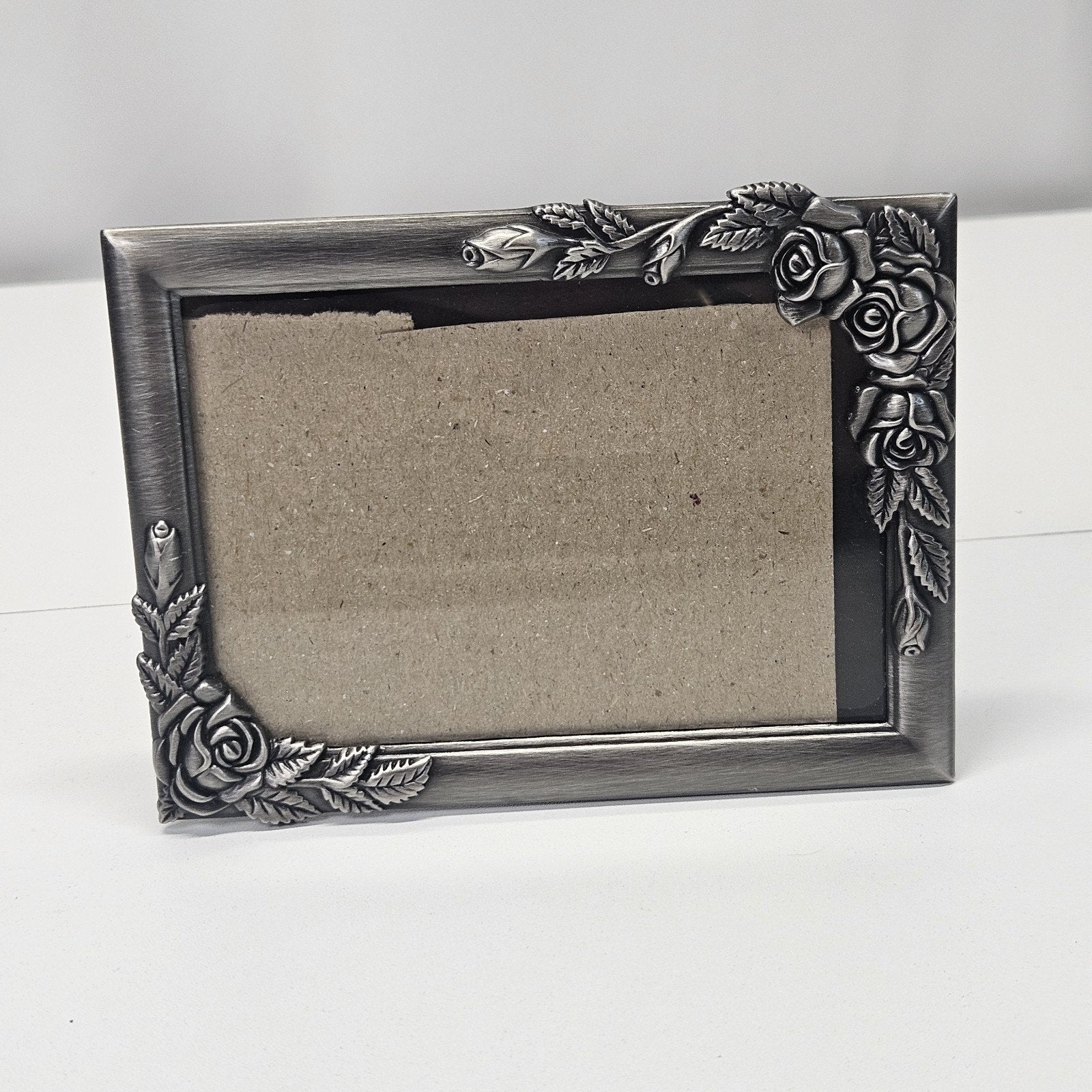 Vtg 90s Metal Picture Frame 6 x 4 Flowers Rose Boho Chic Fairy Cottage