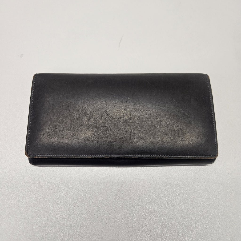 Vtg Carlo Amboldi Matte Calf Skin Large Bifold Wallet Card Holder Soft Leather