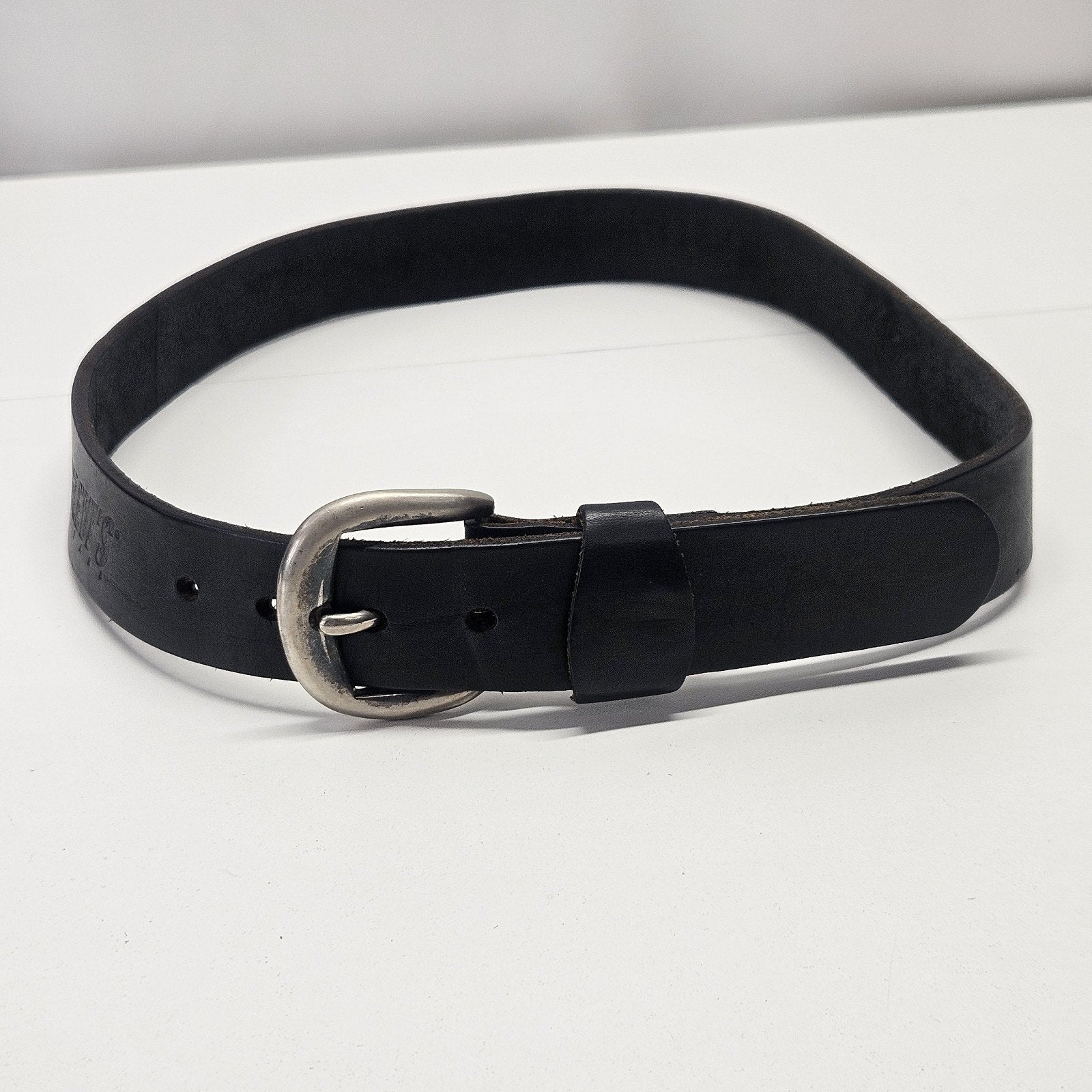 Vintage Y2K Levi’s Mens Black Leather Belt Medium Logo 1.25 In Classic Levis