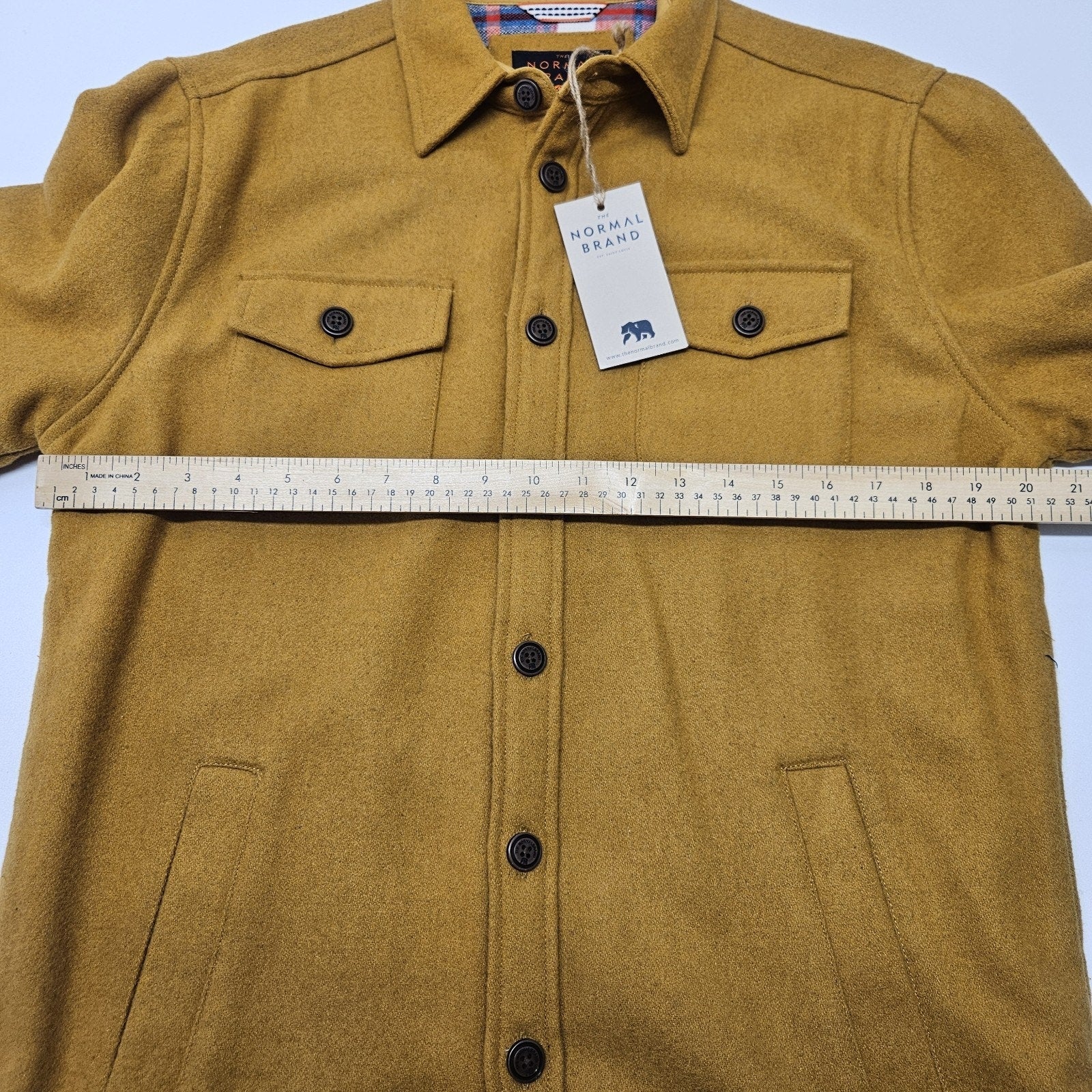 Nwt The Normal Brand Men's Brightside Flannel Jacket Medium Yellow Unisex