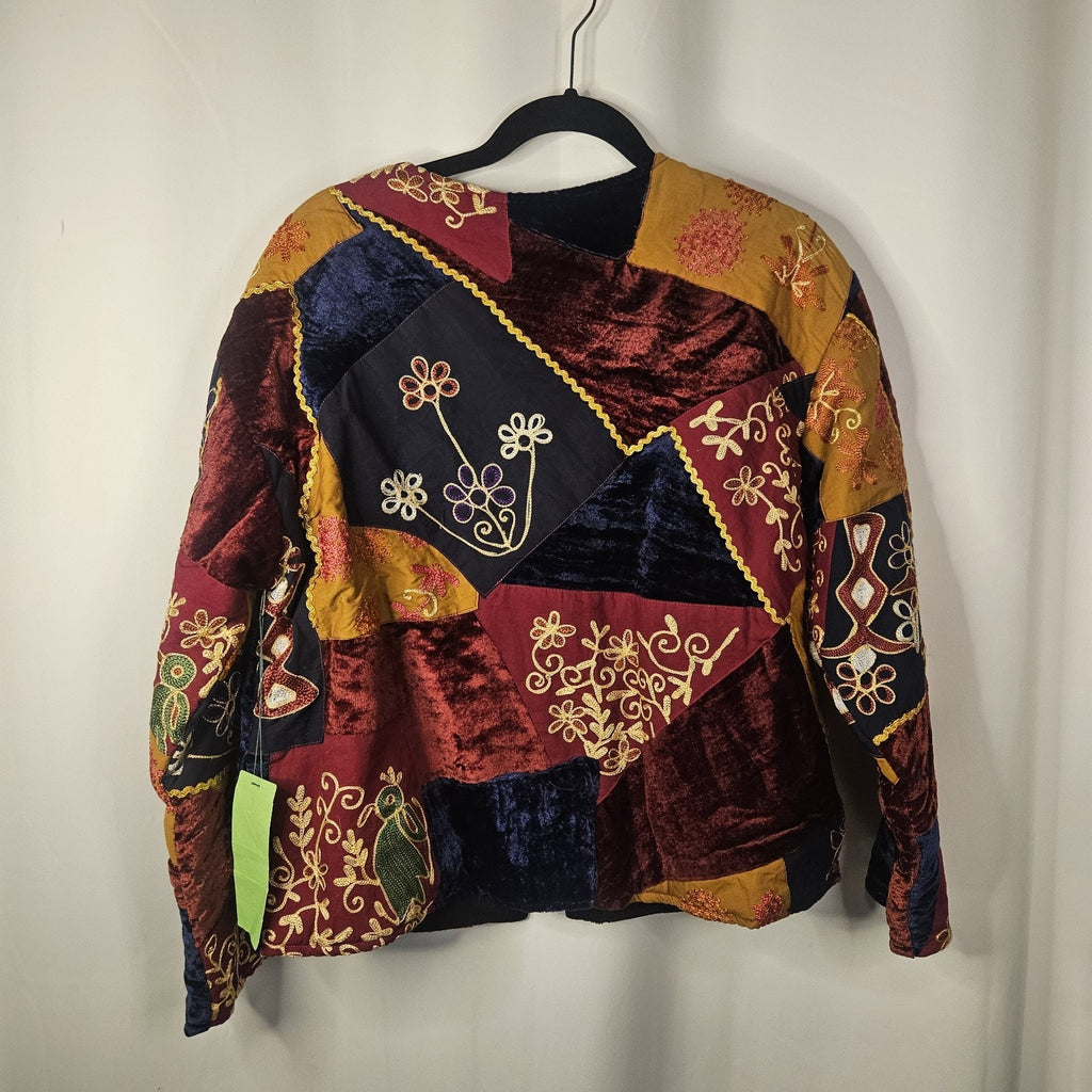 NTW Wilroy Limited Edition Vtg Multicolor Patchwork Embellished Jacket Coat 10