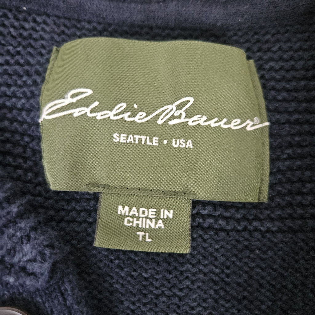 Eddie Bauer Cotton Pullover Long Sleeve Knit Sweater size LT Blue Fisherman