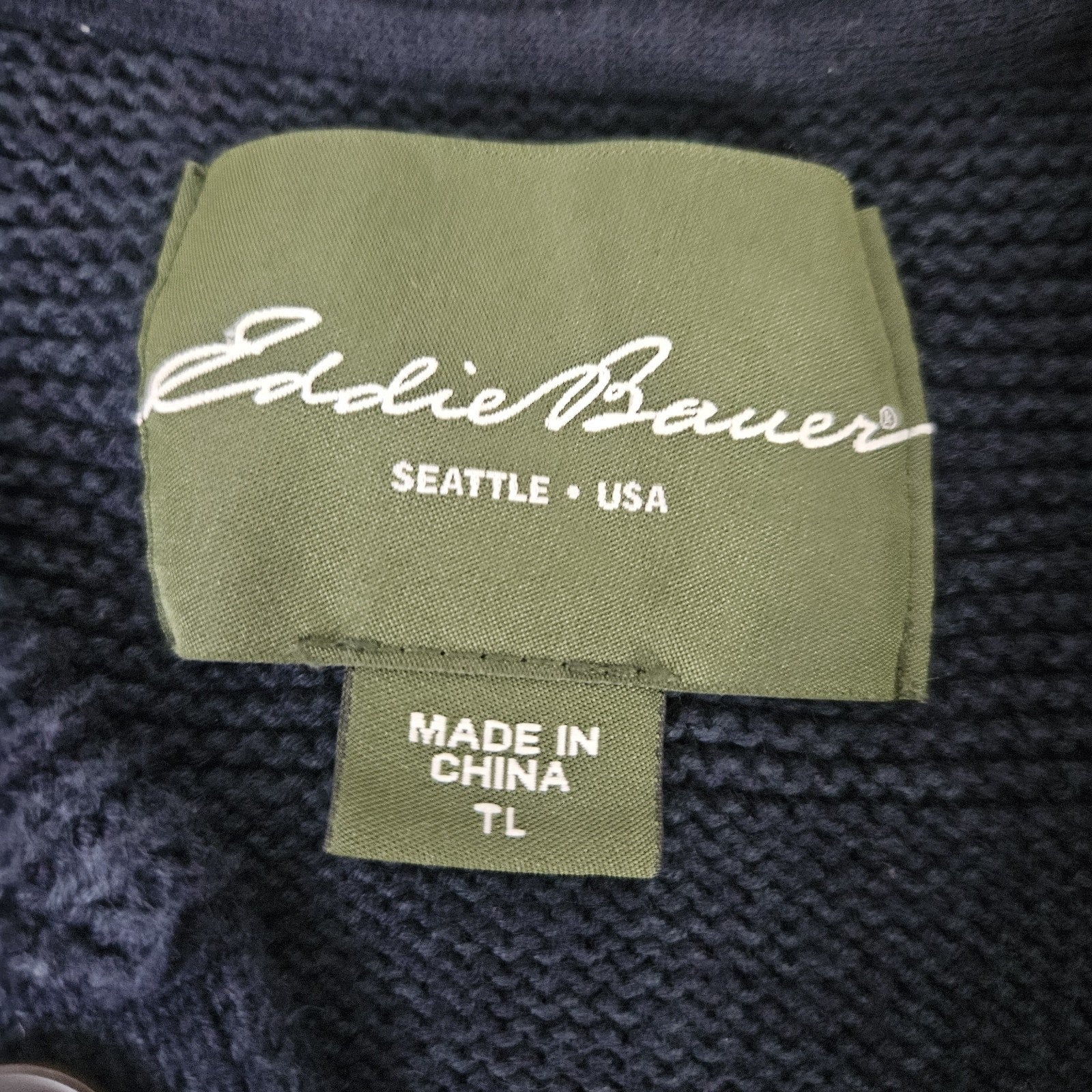 Eddie Bauer Cotton Pullover Long Sleeve Knit Sweater size LT Blue Fisherman