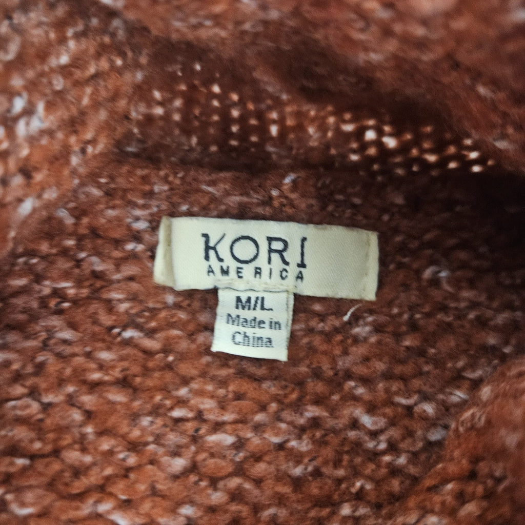 Cowl Neck Oversized Crop Sweater Kori Size M/L Scarlet Flame, Burnt Orange