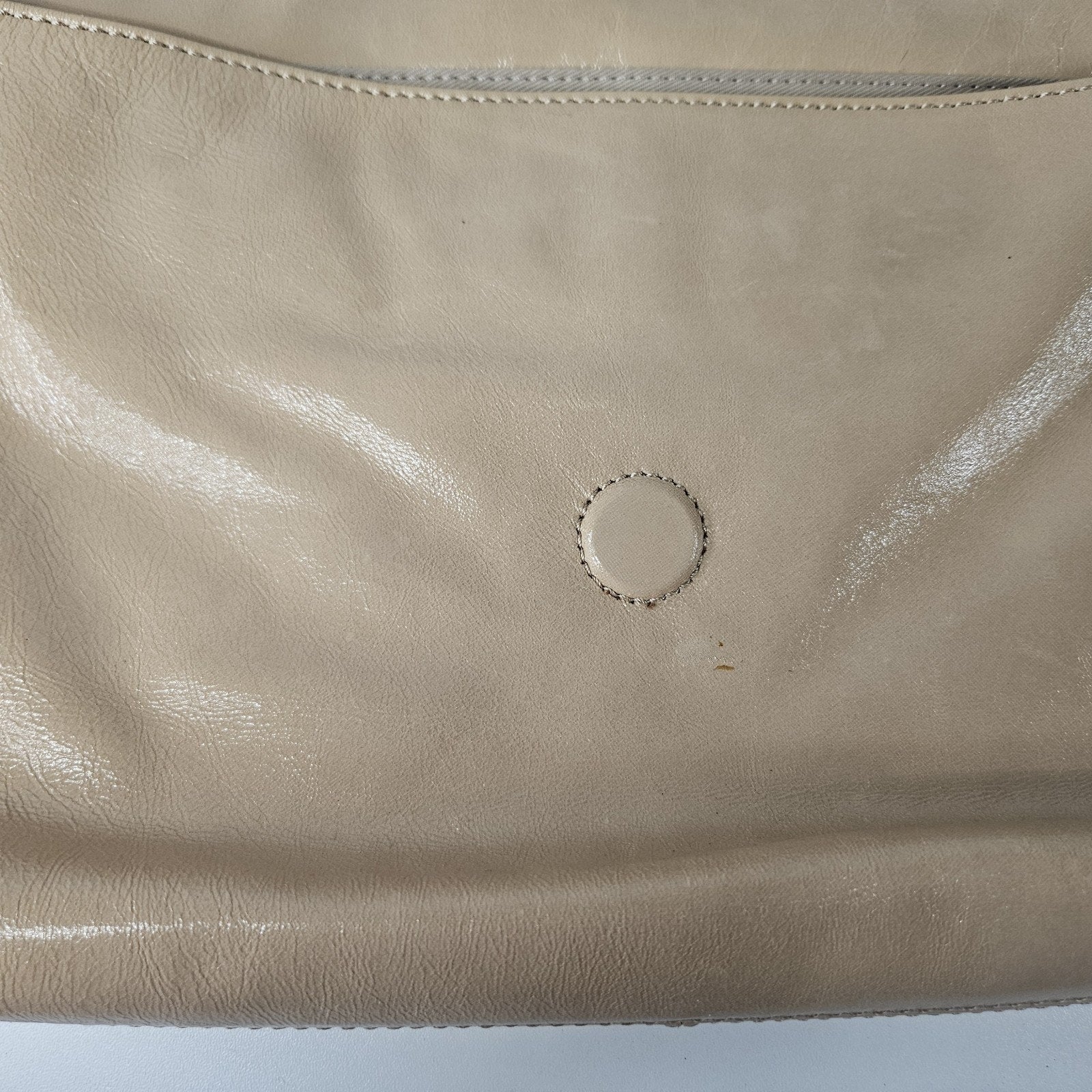 Patent Leather Handbag DONALD J PLINER Nude Mini Shoulder Bag Flap Over Purse