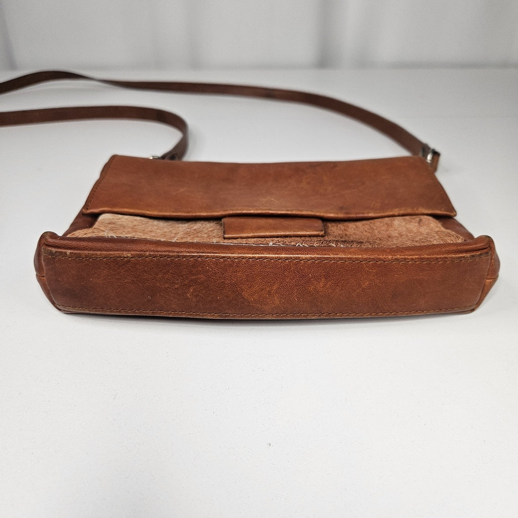 Handhand Cyan Genuine Cowhide Fur Leather Crossbody Bag Purse Western Cowgirl