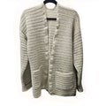 Handmade Knitted Crochet Beige Oversized Open Cardigan Large Boho Cozy Pockets
