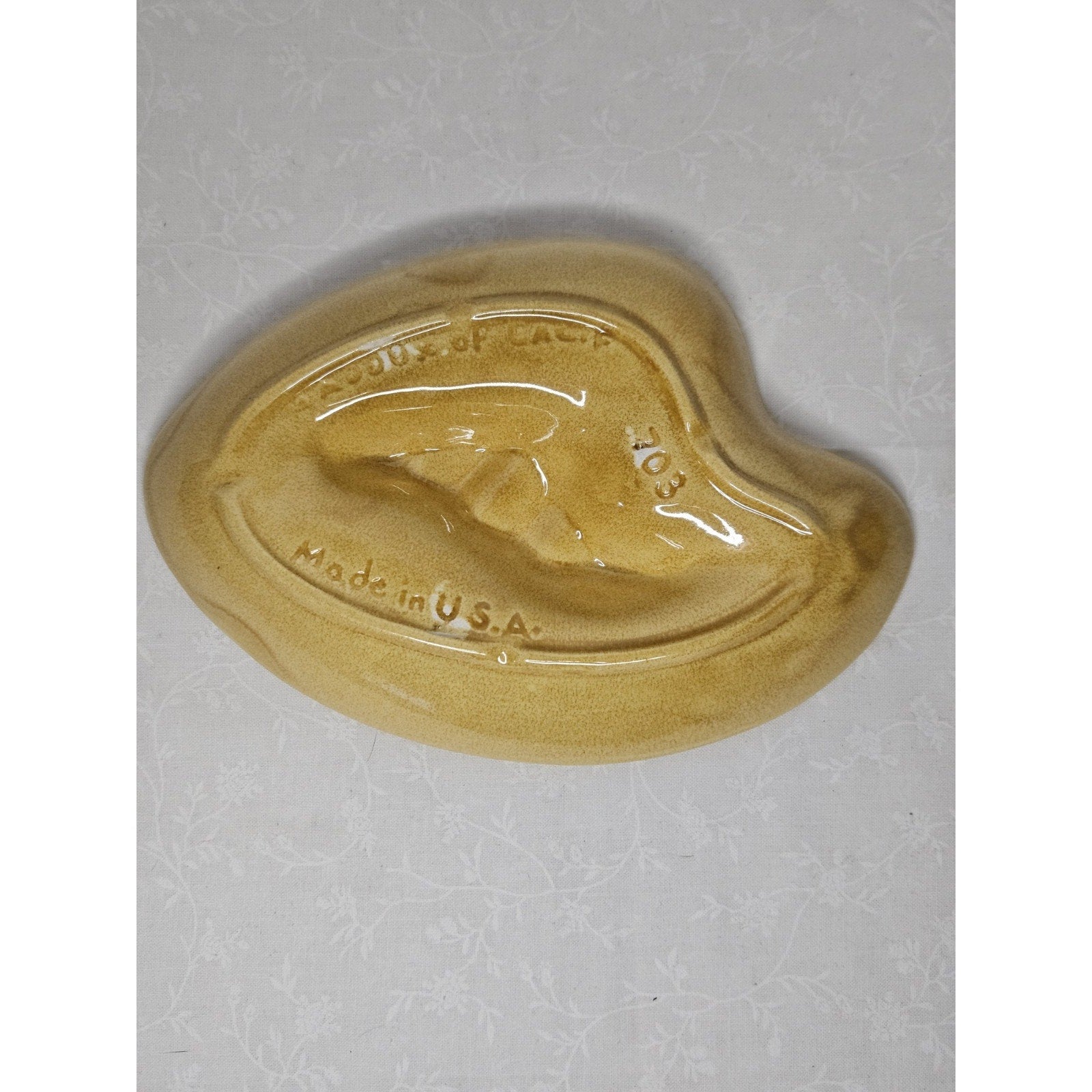 Mid Century Ceramic Ashtray Maddux Of California Handcrafted Art Pottery Yellow
