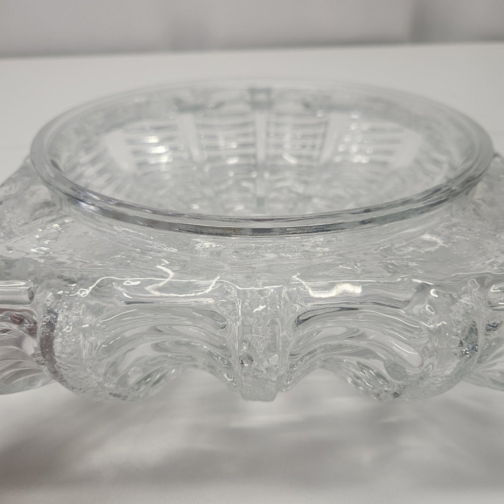 Art Deco Square Glass Bubble Pattern Flush Mount Ceiling Light Austria 1960s