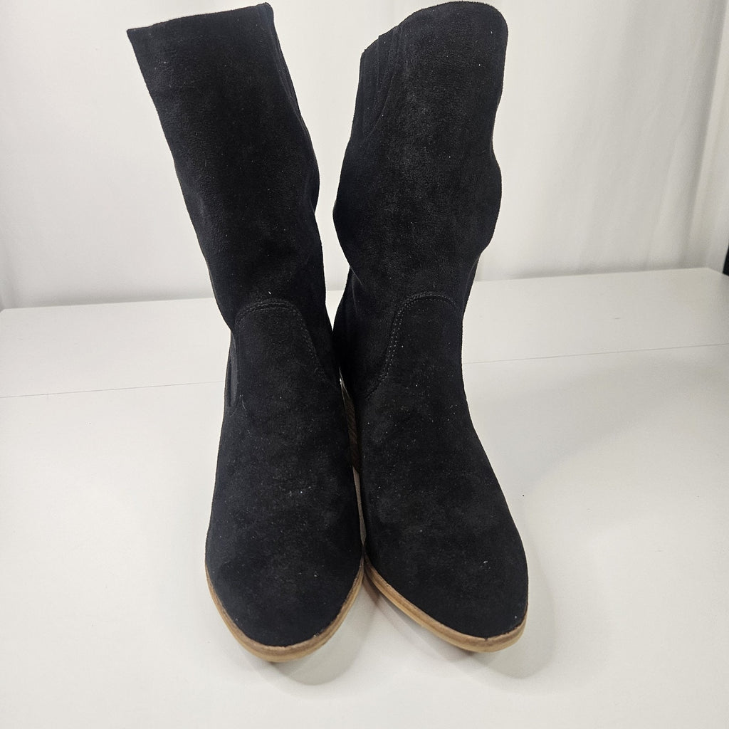 Hey Girl by Corkys Wicked Womens Sz 7 Black Slip On Heel Boots New Wo Box
