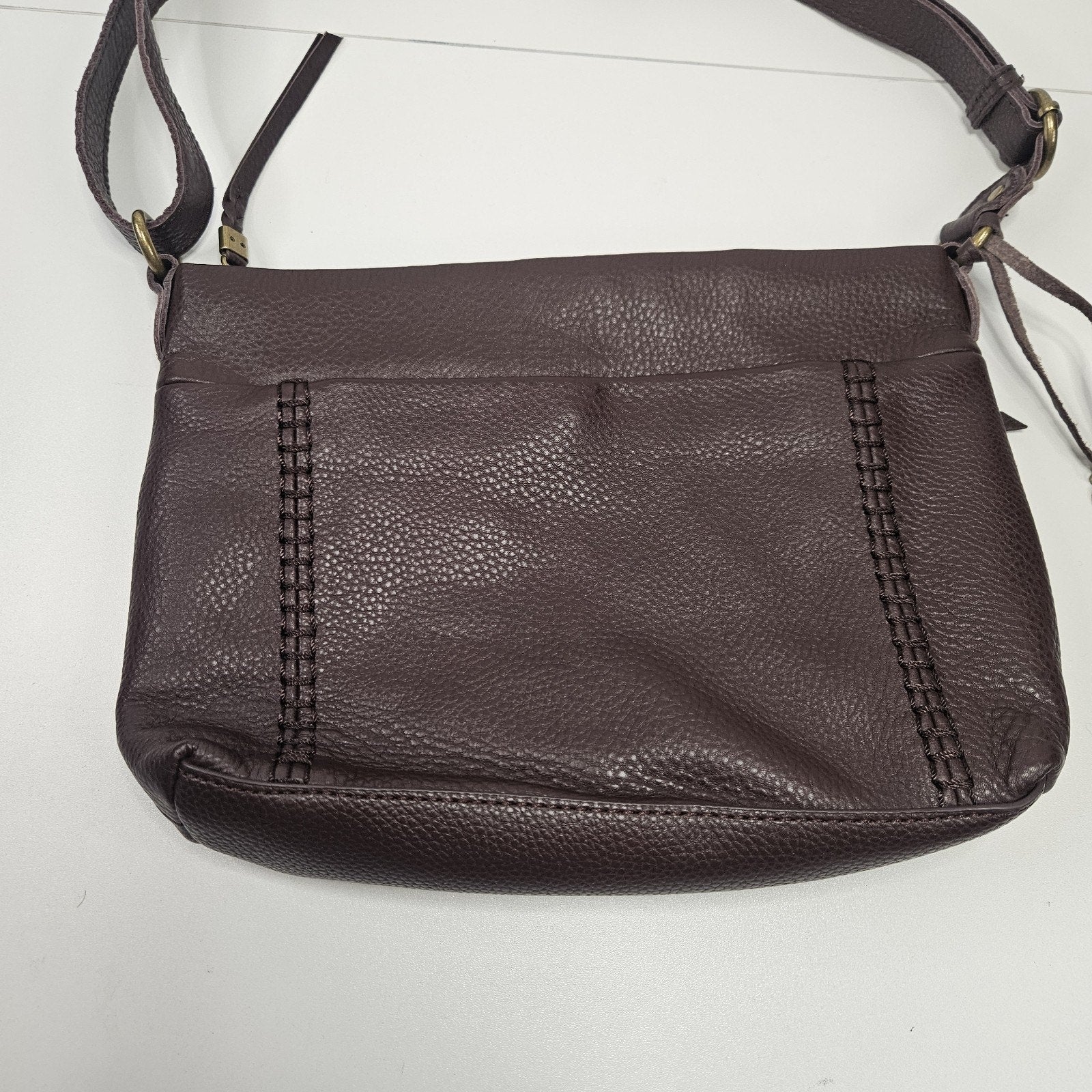 The Sak Leather Baguette Chocolate Brown Purse Shoulder Bag Boho Western