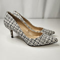 Charles by Charles David Angelica White Black Plaid Pointed Toe Tweed Pump Sz 7