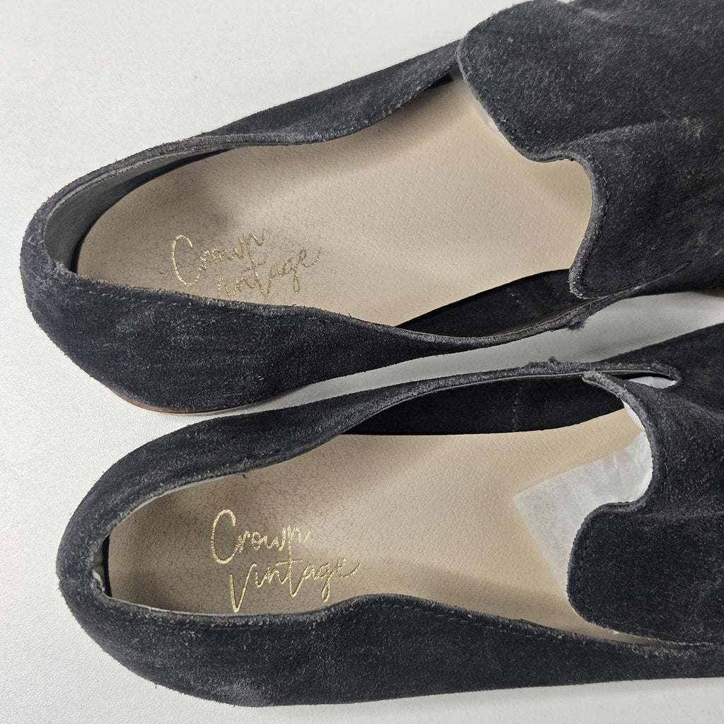 Crown Vintage Shoes Womens 8.5 M Carla Loafers Gray Suede Leather Slip On Casual