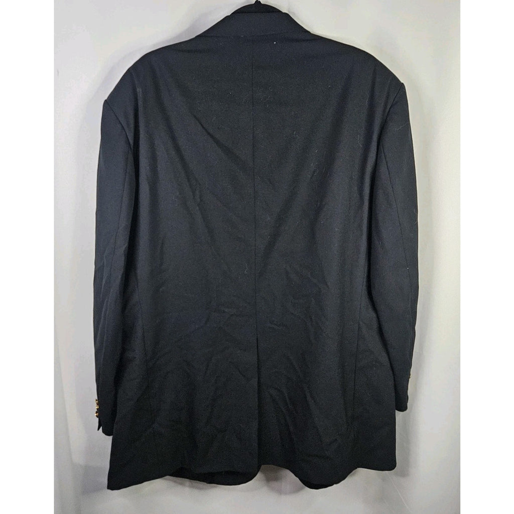 Vtg Hart Schaffner Marx 48L Navy Gold Button Wool Blazer Jacket Sport Coat Union