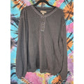 GH Bass & Co Knit Sweater Mens XL Dark Gray 100% Cotton 1/4 Button Shirt