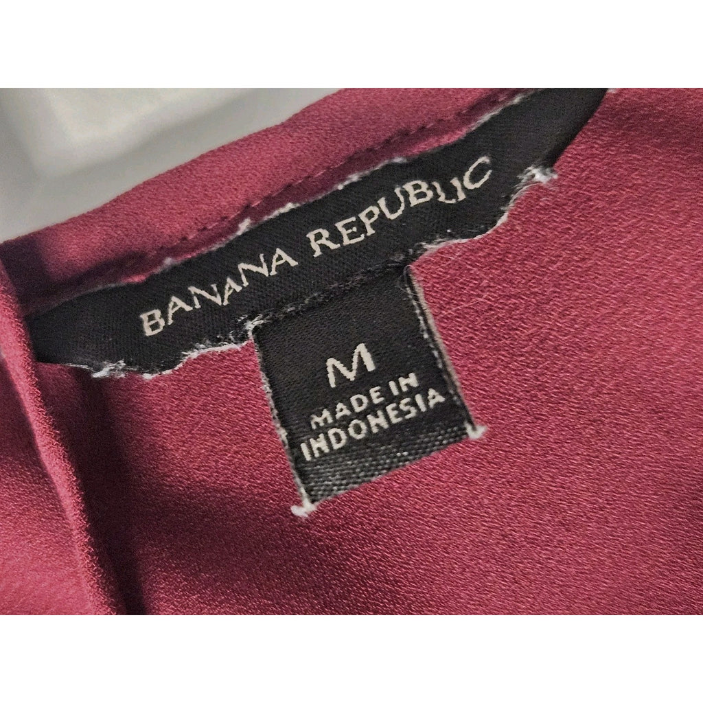 Banana Republic Twist Front Crepe Camisole Cami Sleeveless Blouse Medium Wine