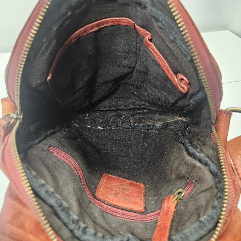 Harbour 2ND MARLIES Flap Rust Leather Crossbody Bag Purse