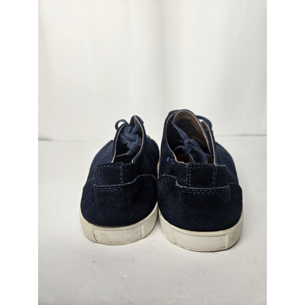 Women's Size 9 Navy Blue Suede Sneakers Lace Up Low Top Soft Comfort