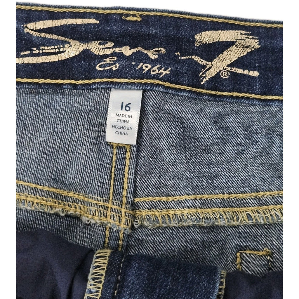 Seven7 Sunset Bermuda Shorts Womens 16 High-Rise Denim Stretch Above Knee Jeans