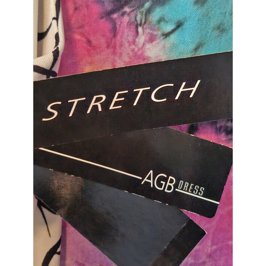 NWT Womens White Black Abstract Sleeveless Sheath Dress Size 10 Career Business