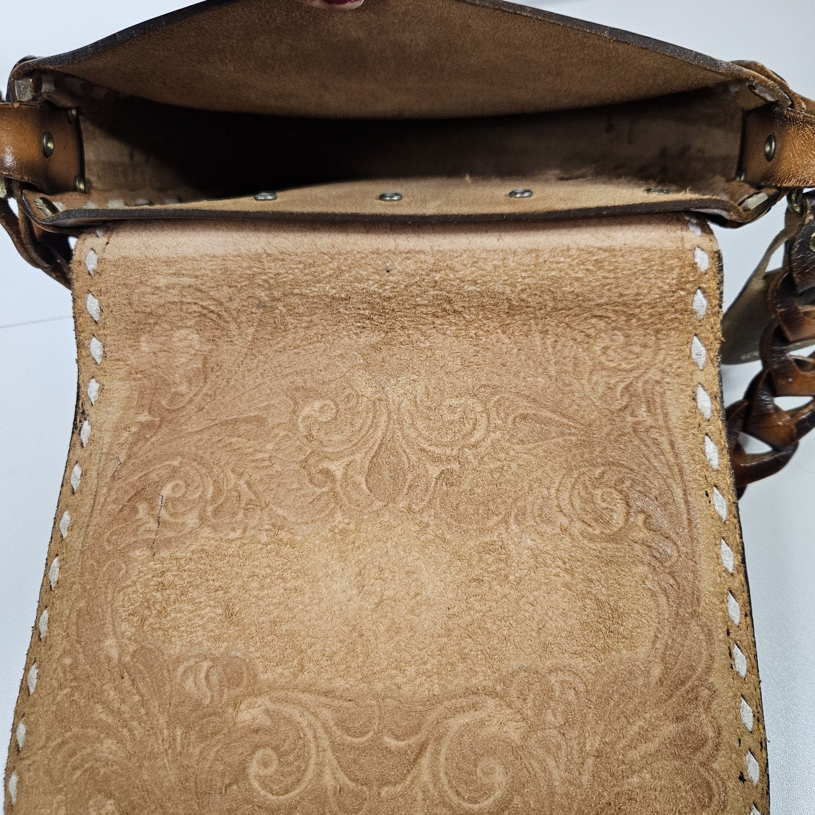 Miss Tony Lama Vintage Shoulder Bag Hand Crafted Tooled Leather Purse